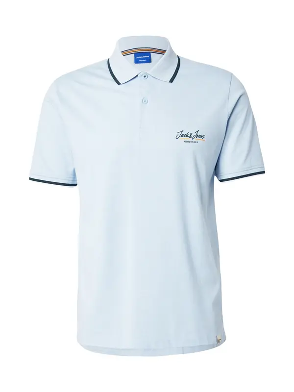 JACK & JONES JACK & JONES Majica 'JORTEN'  plava melange / tamno zelena / narančasta