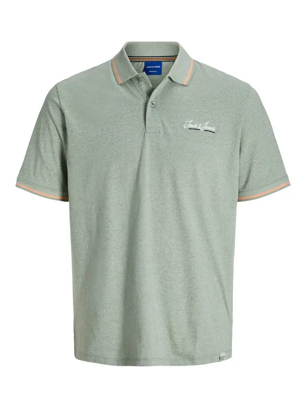 JACK & JONES JACK & JONES Majica 'JORTONS'  zelena melange / narančasta / bijela