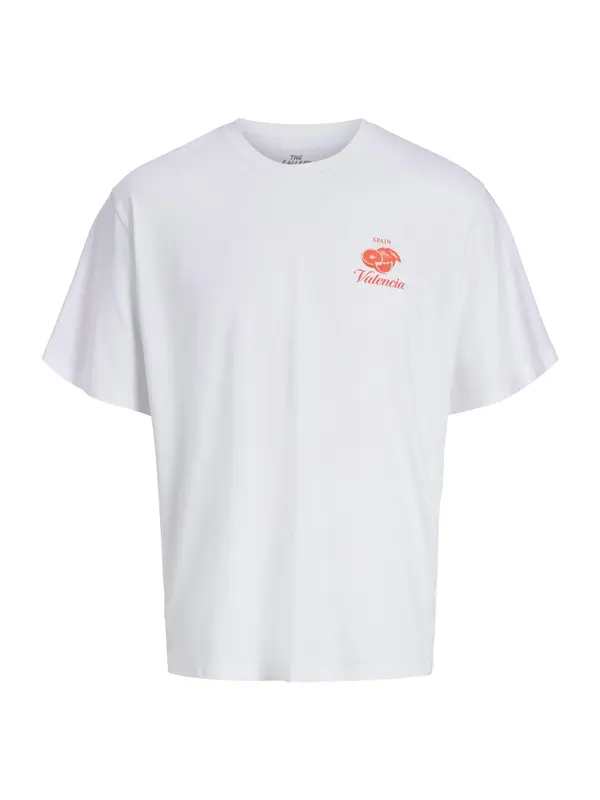 JACK & JONES JACK & JONES Majica 'JORVACATION'  neonsko crvena / bijela