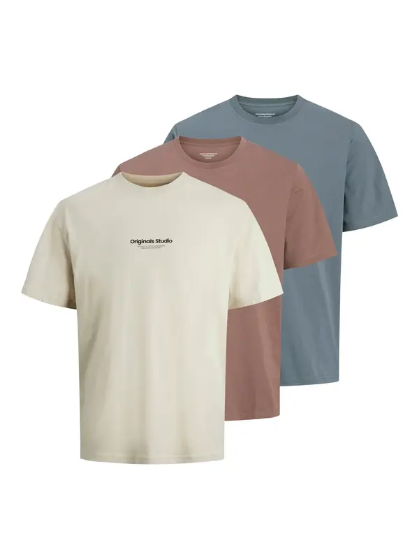 JACK & JONES JACK & JONES Majica 'JORVESTERBRO'  safirno plava / smeđa / crna / prljavo bijela