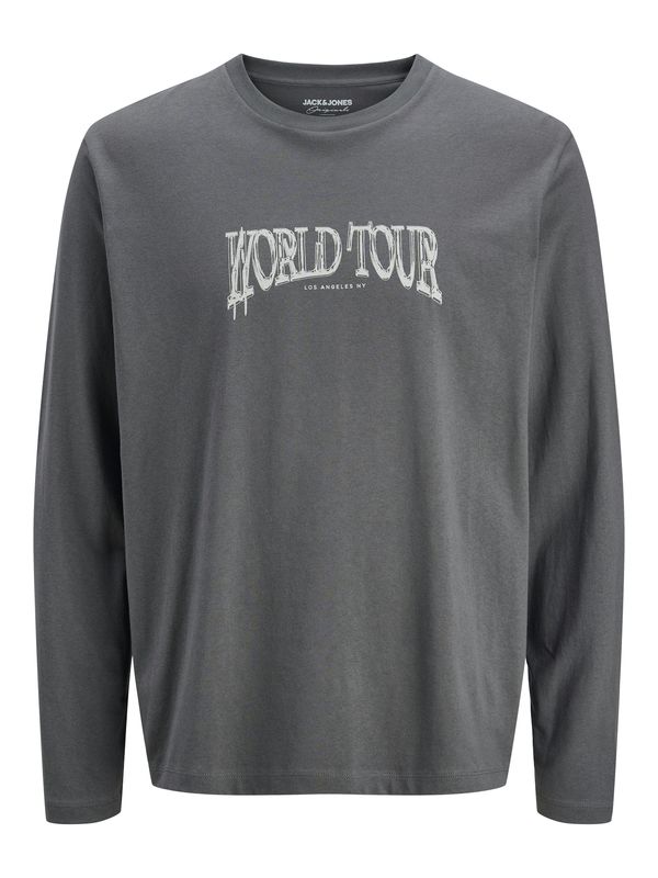 JACK & JONES JACK & JONES Majica 'JORWORLD'  svijetlosiva / tamo siva