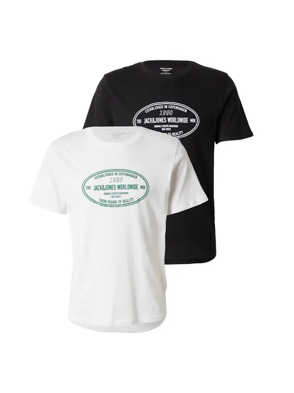 JACK & JONES JACK & JONES Majica 'JORYORK'  crna / bijela