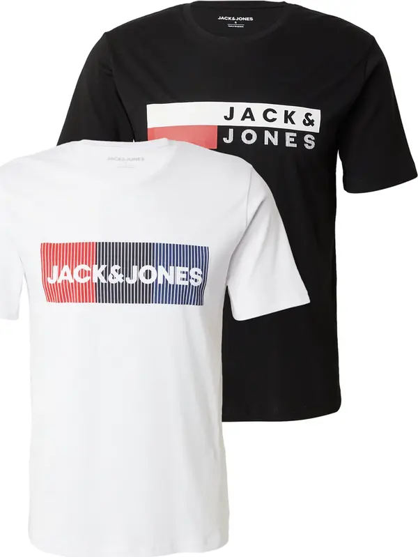 JACK & JONES JACK & JONES Majica 'JWHCORP'  tamno plava / crvena / crna / bijela