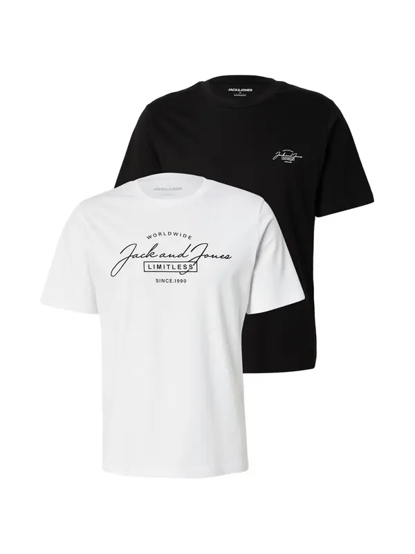 JACK & JONES JACK & JONES Majica 'JWHFERRIS'  crna / bijela