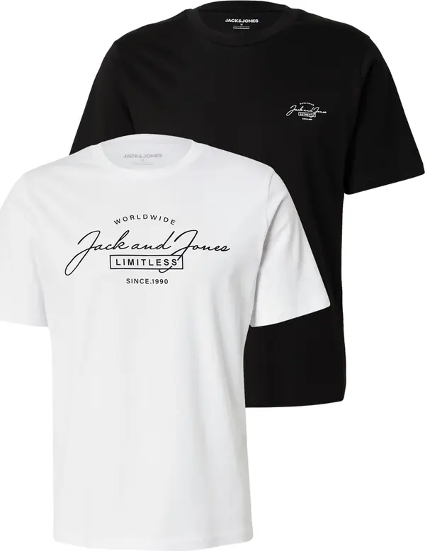 JACK & JONES JACK & JONES Majica 'JWHFERRIS'  crna / bijela