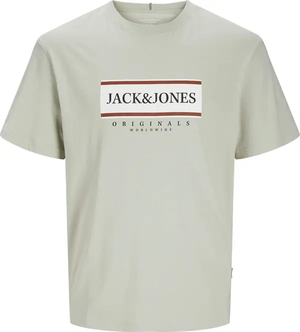 JACK & JONES JACK & JONES Majica 'JWHFrederiksberg'  svijetlosiva / karmin crvena / crna / bijela