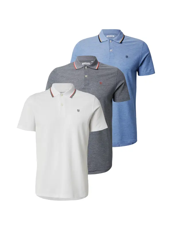 JACK & JONES JACK & JONES Majica 'JWHPAULOS'  svijetloplava / siva melange / bijela