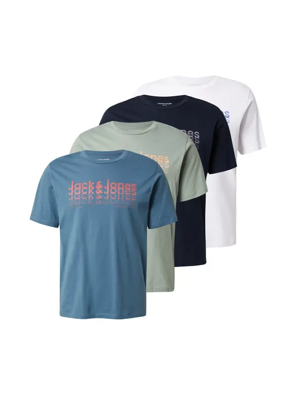 JACK & JONES JACK & JONES Majica 'JWHTEX'  plava / morsko plava / pastelno zelena / bijela