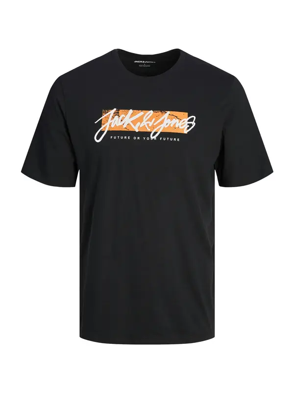 JACK & JONES JACK & JONES Majica 'JWHTILEY'  narančasta / crna / bijela