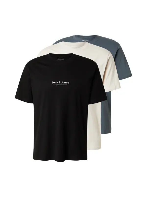 JACK & JONES JACK & JONES Majica 'JWHVESTERBRO'  boja pijeska / safirno plava / crna