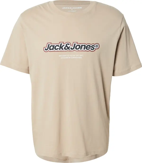 JACK & JONES JACK & JONES Majica 'JWHVESTERBRO NEWTON'  tamno bež / smeđa / crna