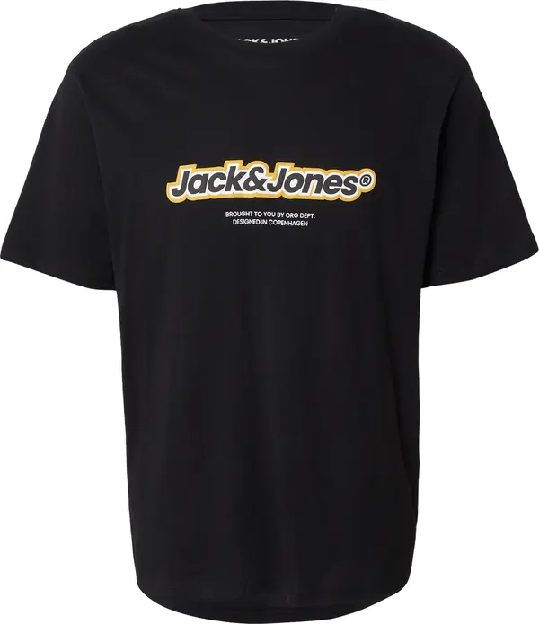JACK & JONES JACK & JONES Majica 'JWHVESTERBRO NEWTON'  zlatno žuta / crna / bijela