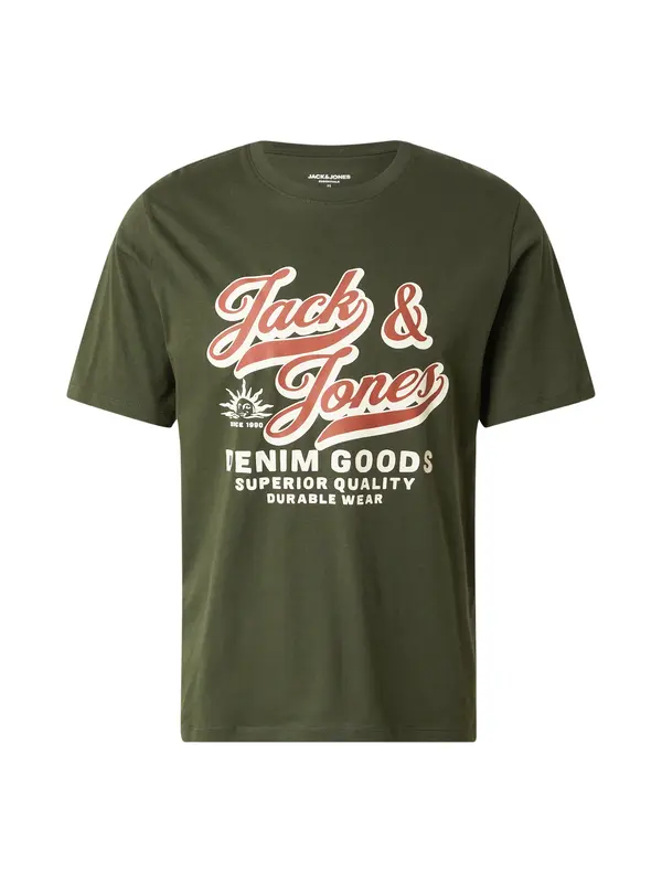 JACK & JONES JACK & JONES Majica  maslinasta / tamno narančasta / bijela