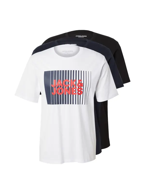 JACK & JONES JACK & JONES Majica  mornarsko plava / crvena / crna / bijela