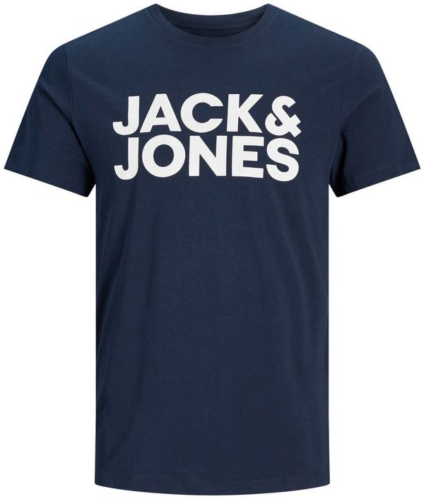 JACK & JONES JACK & JONES Majica  mornarsko plava / prljavo bijela