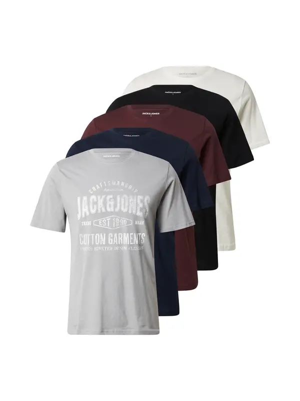 JACK & JONES JACK & JONES Majica  mornarsko plava / siva / bordo / crna