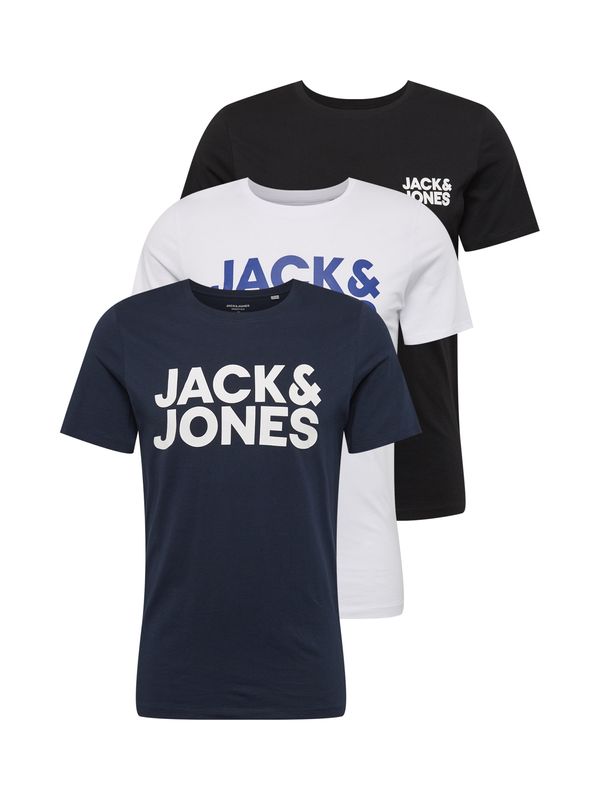 JACK & JONES JACK & JONES Majica  morsko plava / crno plava / crna / bijela