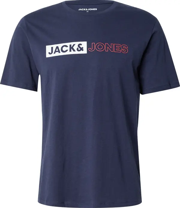 JACK & JONES JACK & JONES Majica  morsko plava / tamno crvena / bijela