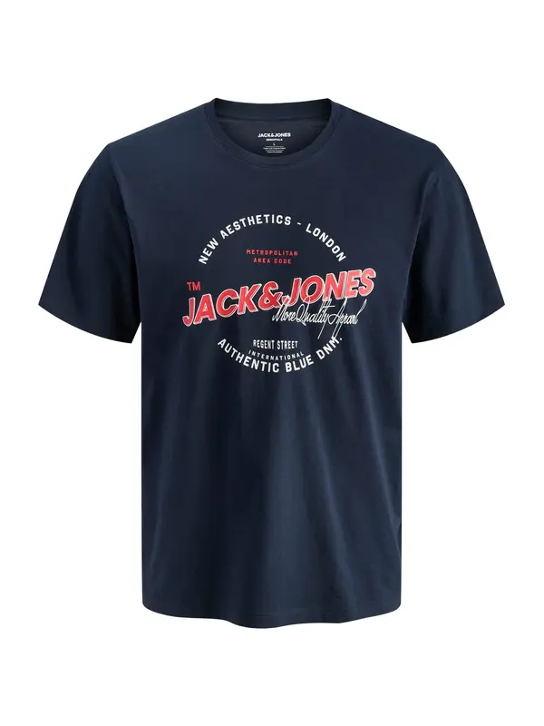 JACK & JONES JACK & JONES Majica  noćno plava / svijetlo crvena / bijela