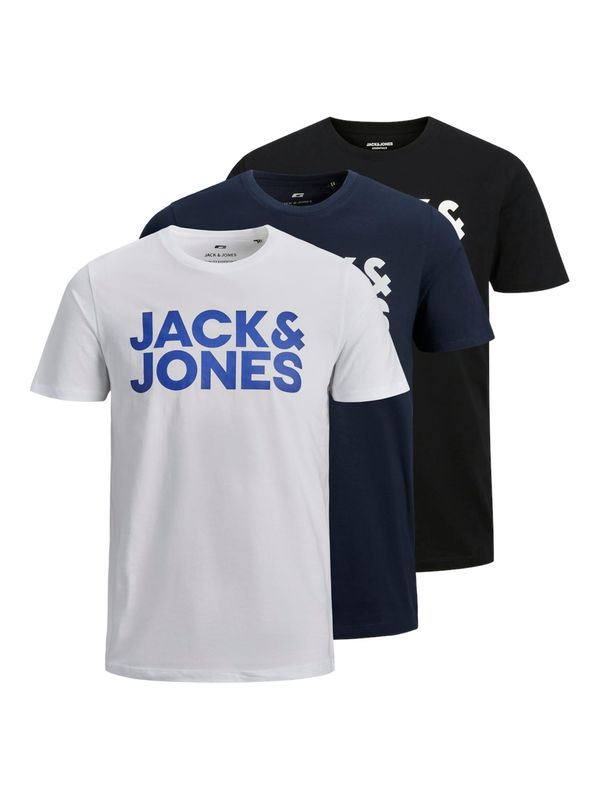 JACK & JONES JACK & JONES Majica  plava / mornarsko plava / crna / bijela