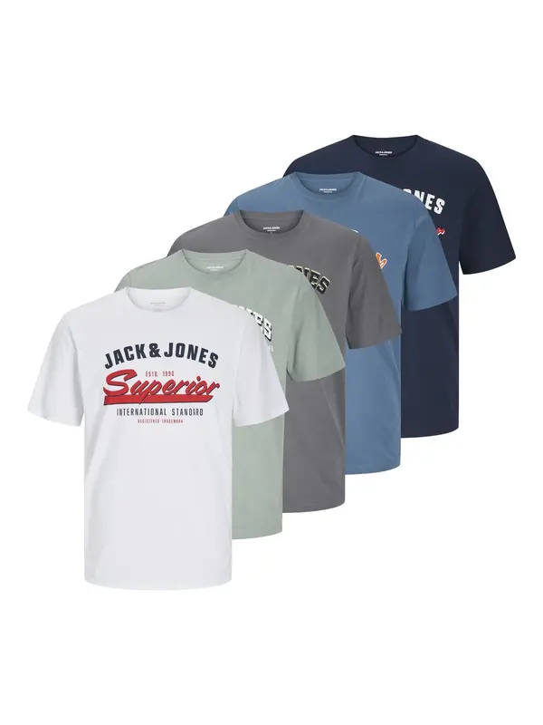 JACK & JONES JACK & JONES Majica  plava / siva / svijetlozelena / bijela