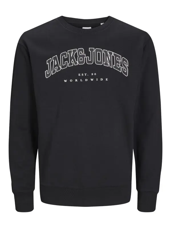 JACK & JONES MINI JACK & JONES MINI Sweater majica 'JJECALEB'  crna / bijela