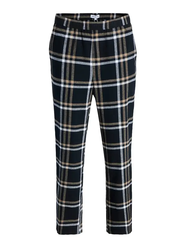 JACK & JONES JACK & JONES Pidžama hlače 'JACRimon'  svijetlosmeđa / crna / bijela