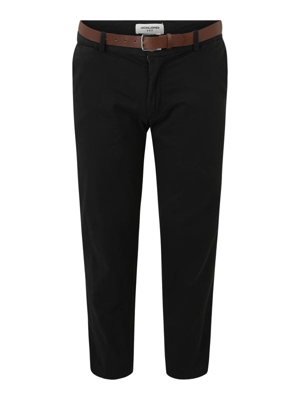 Jack & Jones Plus Jack & Jones Plus Chino hlače 'JPSTOLLIE JJFRANCO'  crna