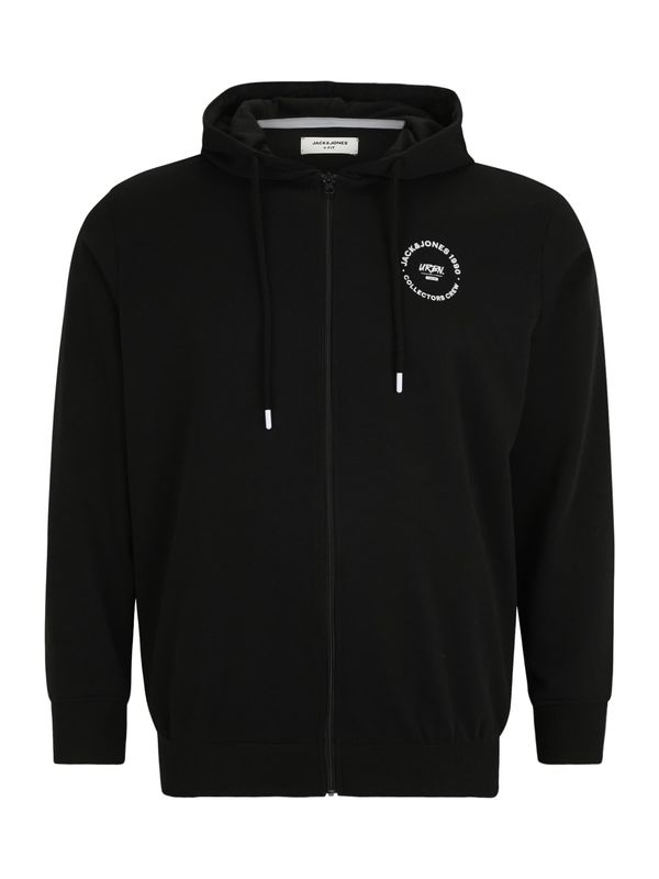 Jack & Jones Plus Jack & Jones Plus Gornji dio trenirke  crna / bijela