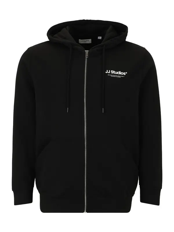 Jack & Jones Plus Jack & Jones Plus Gornji dio trenirke 'JJESOHO'  crna / bijela