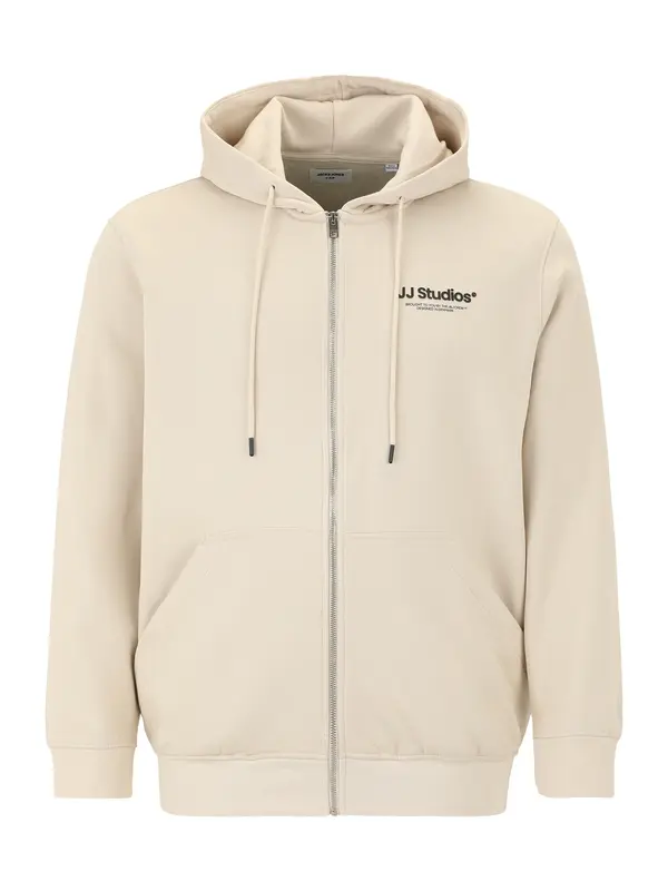 Jack & Jones Plus Jack & Jones Plus Gornji dio trenirke 'JJESOHO'  kameno siva / crna
