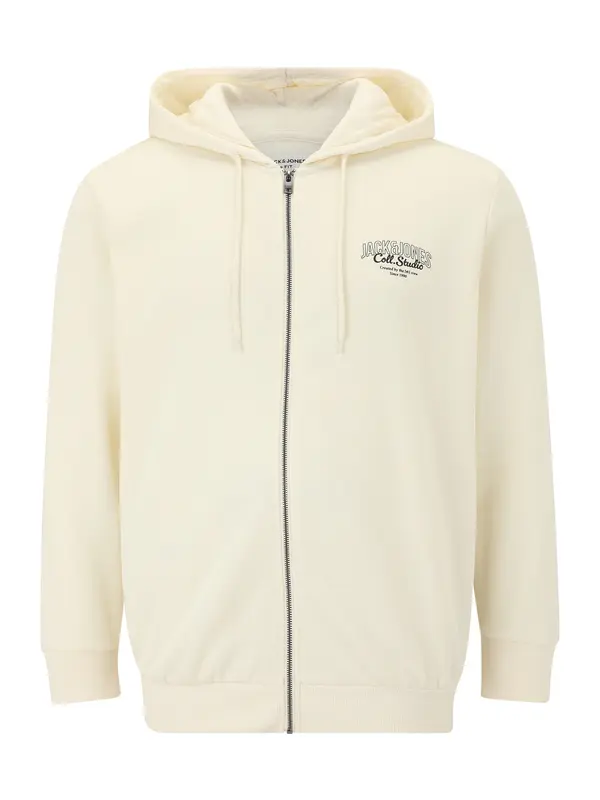 Jack & Jones Plus Jack & Jones Plus Gornji dio trenirke 'JJMAKOTO'  crna / vuneno bijela