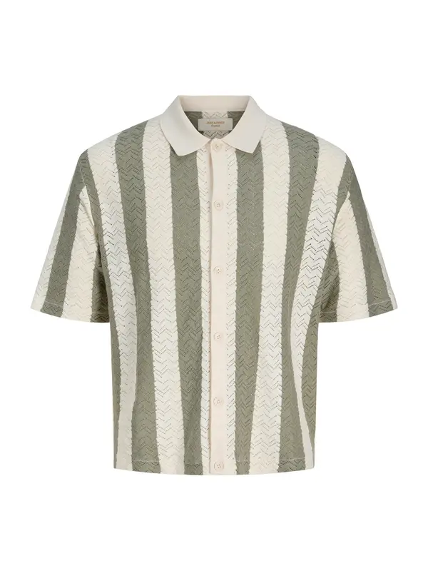 Jack & Jones Plus Jack & Jones Plus Kardigan 'JORTYLER'  ecru/prljavo bijela / maslinasta