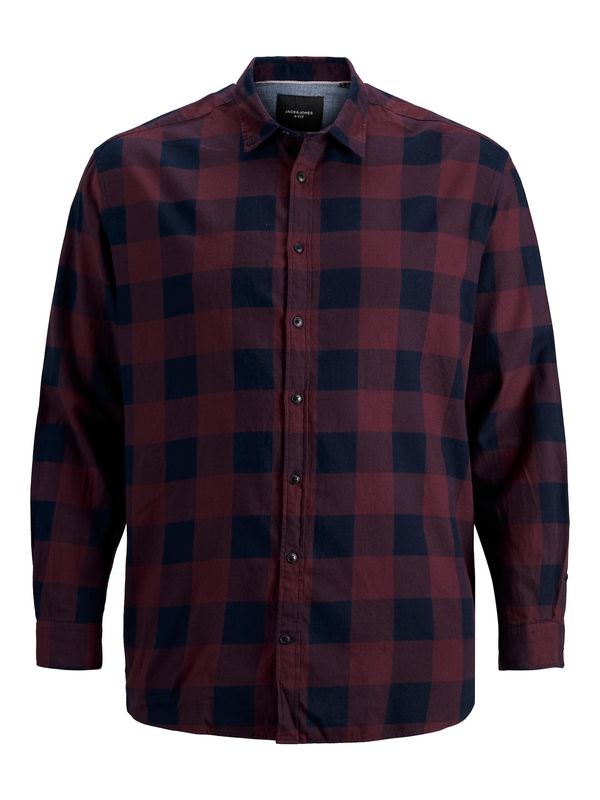 Jack & Jones Plus Jack & Jones Plus Košulja 'Gingham'  ljubičasta / crna