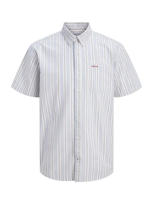 Jack & Jones Plus Jack & Jones Plus Košulja 'JJDevin'  svijetloplava / boja blata / bijela