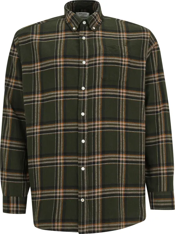 Jack & Jones Plus Jack & Jones Plus Košulja 'JJEClassic'  bež / morsko plava / kraljevski zelena / bijela