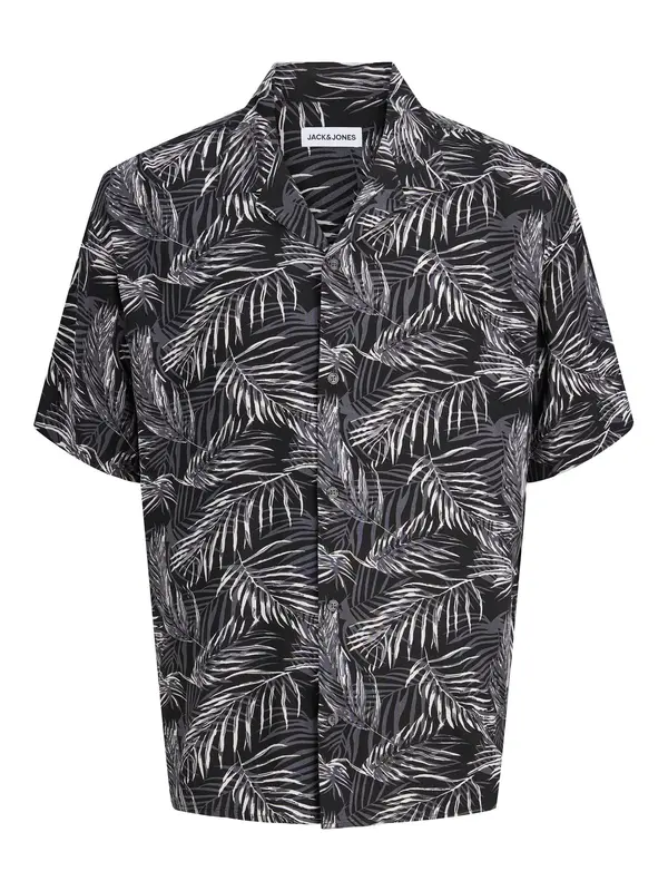 Jack & Jones Plus Jack & Jones Plus Košulja 'JJJEFF'  tamo siva / crna / bijela
