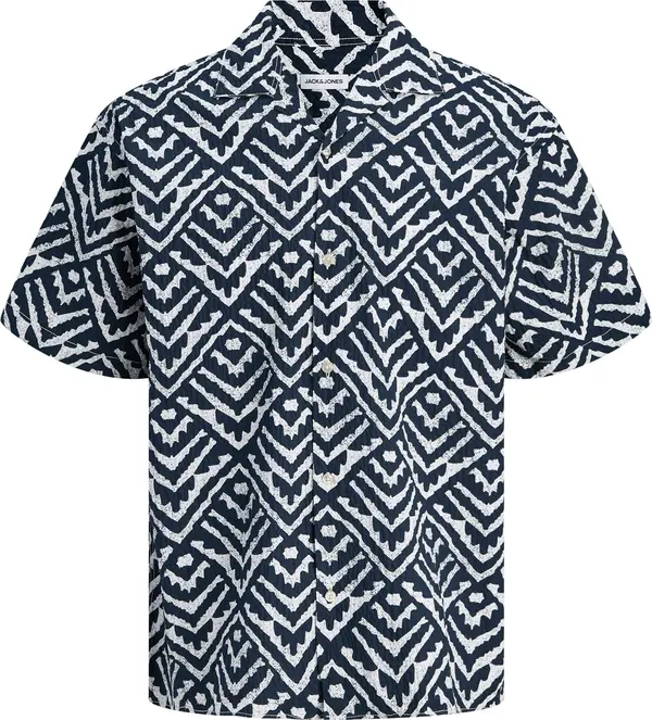 Jack & Jones Plus Jack & Jones Plus Košulja 'JJMILO'  noćno plava / bijela