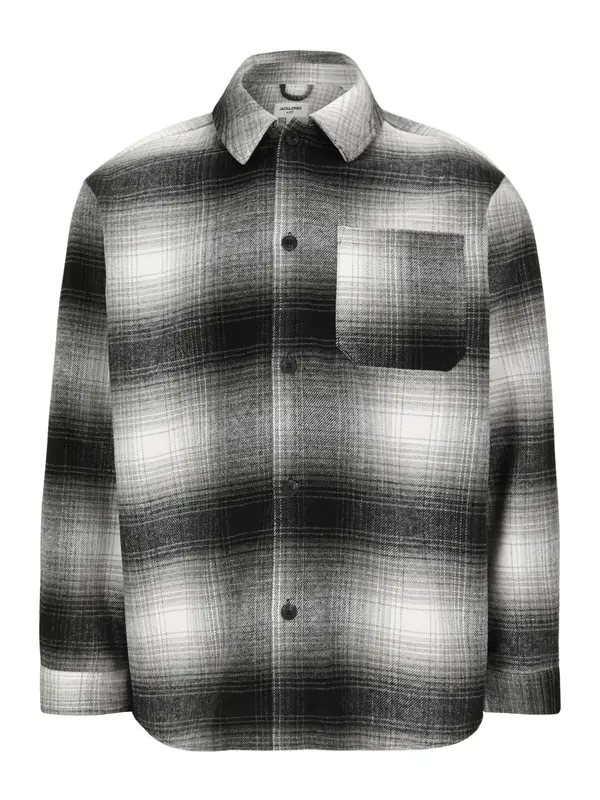 Jack & Jones Plus Jack & Jones Plus Košulja 'JJZAC'  siva / crna / bijela