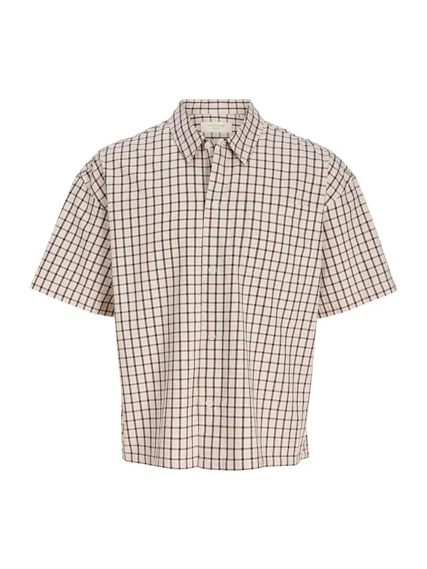 Jack & Jones Plus Jack & Jones Plus Košulja 'JORSAVONA AUSTIN'  bež / kestenjasto smeđa / tamno smeđa / bijela