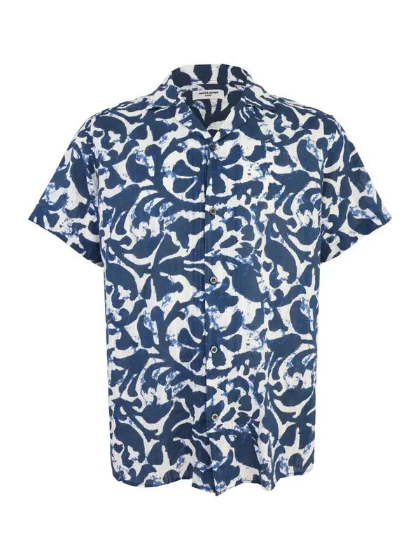 Jack & Jones Plus Jack & Jones Plus Košulja 'JPRBLUBILBAO'  tamno plava / bijela
