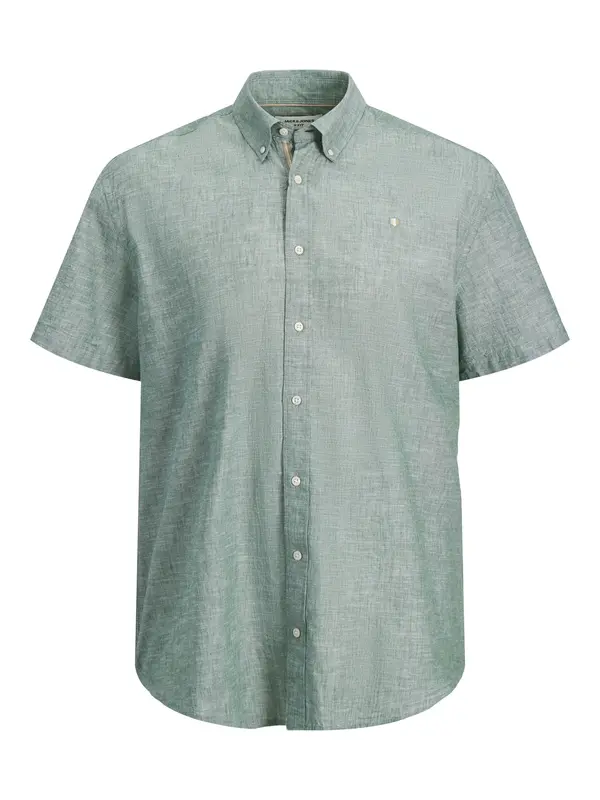 Jack & Jones Plus Jack & Jones Plus Košulja 'JPRBLUSUMMER'  tamno zelena / bijela