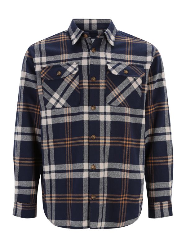 Jack & Jones Plus Jack & Jones Plus Košulja 'JPRRAYMOND'  noćno plava / bež siva / narančasta