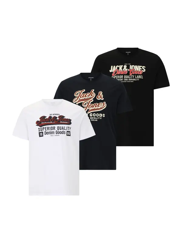 Jack & Jones Plus Jack & Jones Plus Majica  crvena / crna / bijela