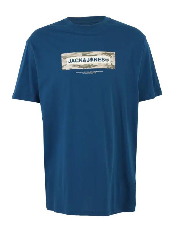 Jack & Jones Plus Jack & Jones Plus Majica 'JCOBREEZE'  plava / kaki / maslinasta / bijela
