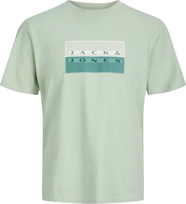 Jack & Jones Plus Jack & Jones Plus Majica 'JCOFUSION'  boja pijeska / pastelno zelena / tamno zelena