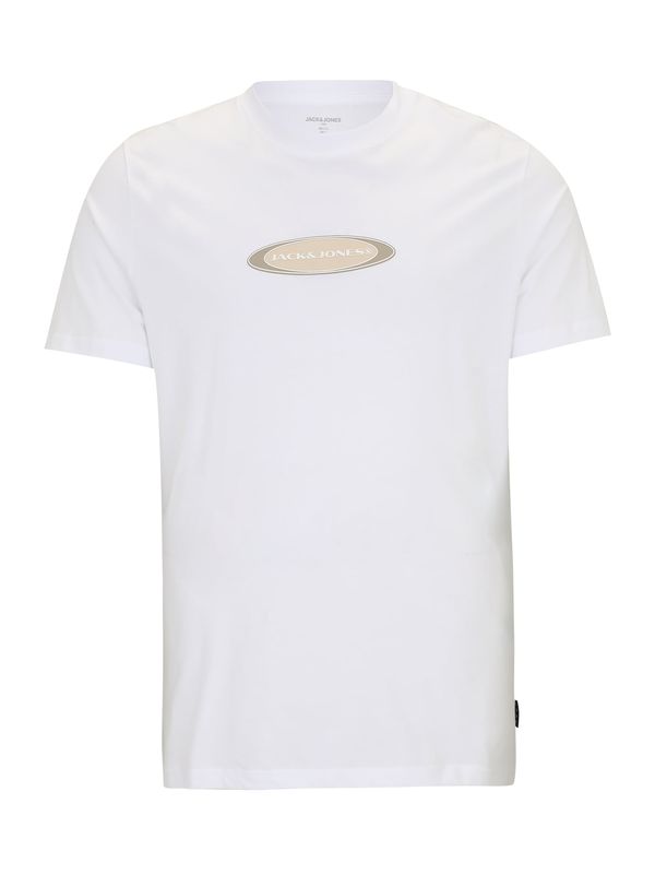 Jack & Jones Plus Jack & Jones Plus Majica 'JCOPACER'  bež / brokat / bijela