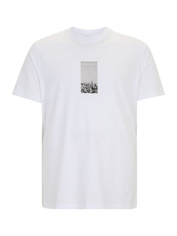 Jack & Jones Plus Jack & Jones Plus Majica 'JCOPACER'  siva / bijela