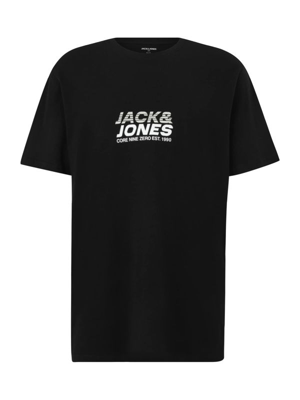 Jack & Jones Plus Jack & Jones Plus Majica 'JCOTARMAC'  crna / bijela