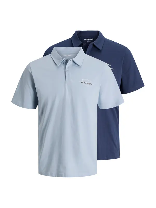 Jack & Jones Plus Jack & Jones Plus Majica 'JJBRANDON'  mornarsko plava / nebesko plava